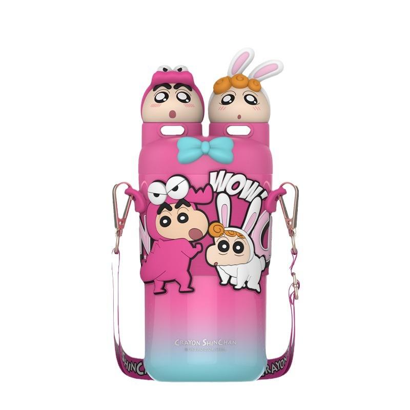 

Crayon Small New Thermos Cup Latest Straw Stylish Water Cup Mug Girls Grade School Children Cup Big Cap Durable Durable 550ml