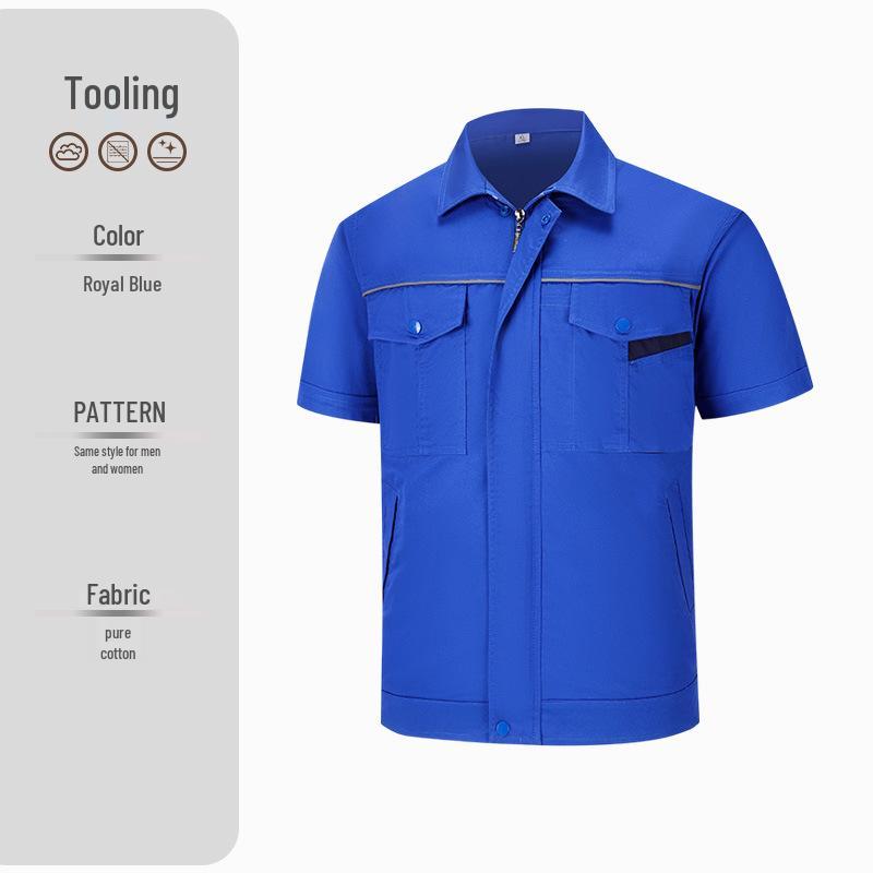 Durable Summer Cotton Twill Workwear Set with Custom Logo - Wear-Resistant Labor Protection Uniform