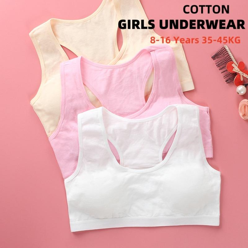 

Lady Girls Lovely Underwear Bra Vest Children Underwear Teenager Sport Bra Training Bra one size белый