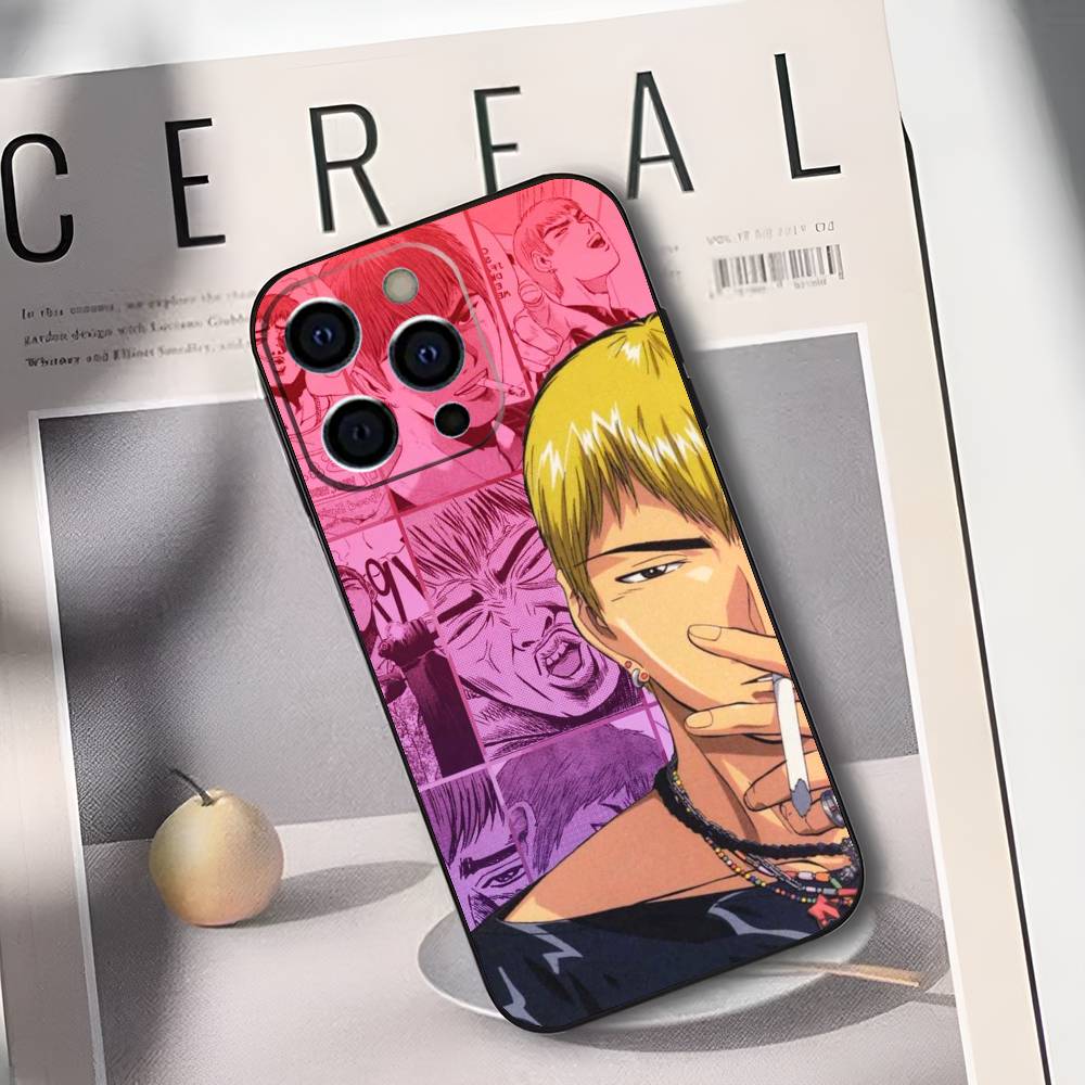 GTO-Onizuka T-Teacher Soft Silicone Phone Case for iPhone 17/16/15/14/13/12/11/Plus/Pro/Max/Plus/XS Black Color