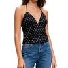 European & American Style Spaghetti Strap Polka Dot Lace-Up Halter Tank Top - Sexy, Slimming, Short Style for Women (2025)