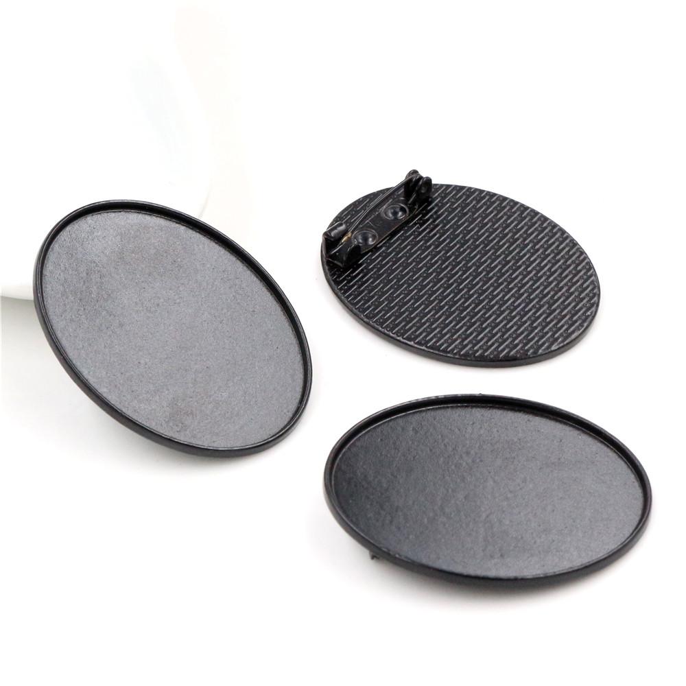 New Fashion 5pcs 30x40mm Inner Size Antique Silver Plated Gold Color Bronze Black Pin Brooch Simple Style Base Setting Pendant