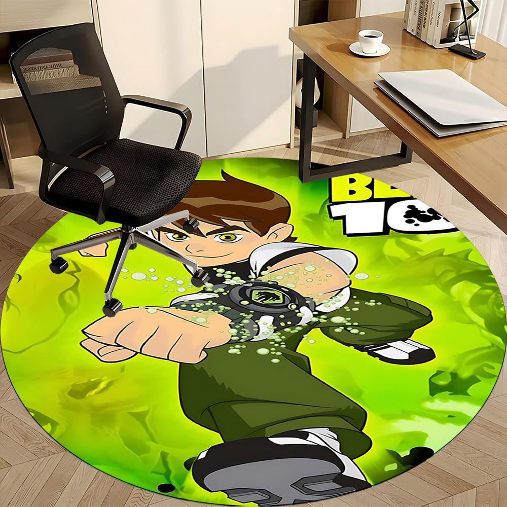 1ks Kulatý koberec Ben 10 do kanceláře, pod kancelářské židle, do ložnice, obývacího pokoje, domácí dekorace a1022300