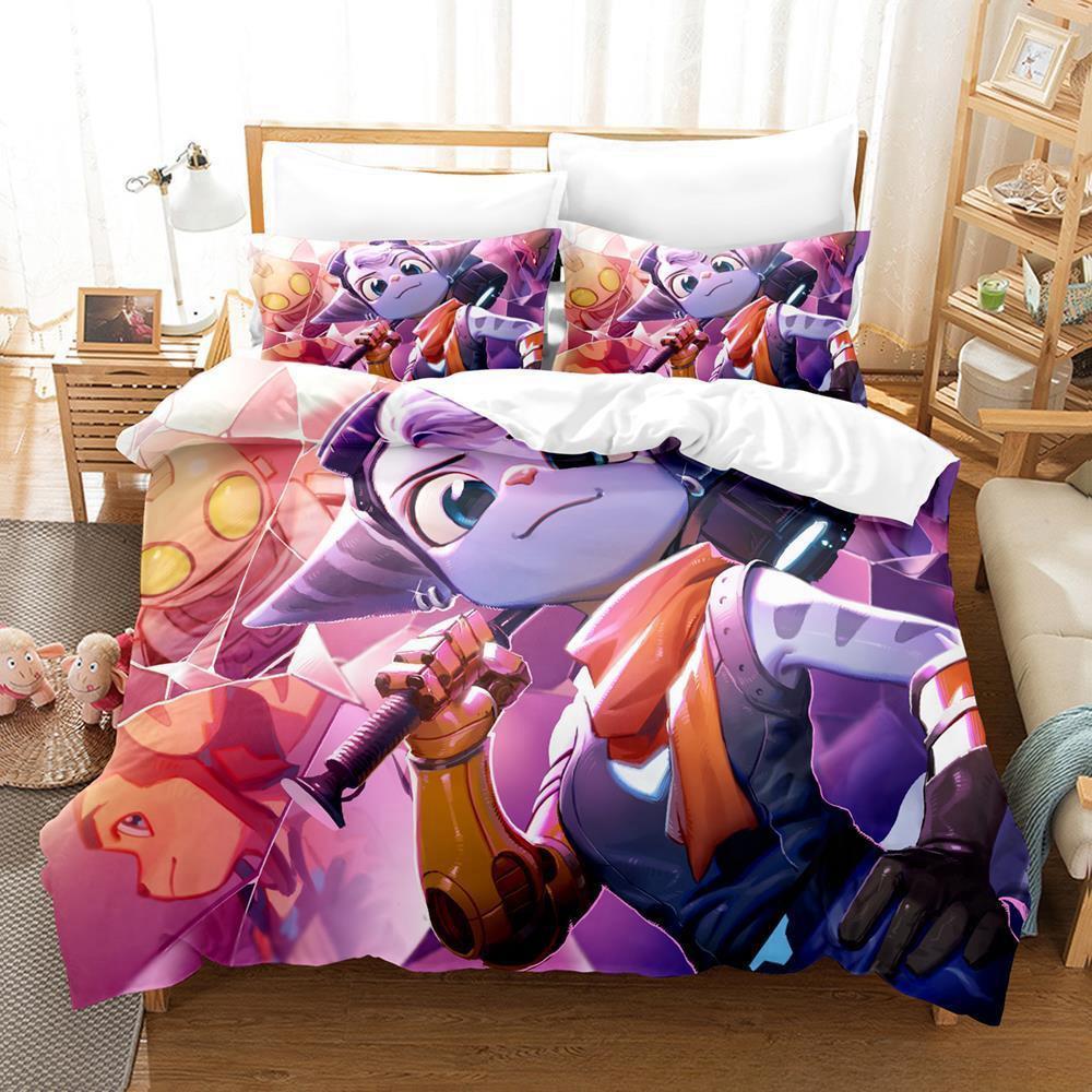 3D-Druck Spiel Ratchet & Clank Rift Apart Bettwäsche-Kollektion Einzelbett Twin Full Queen King Size Bett Kollektion Schlafzimmer für Erwachsene und Kinder Bettbezug-Kollektion