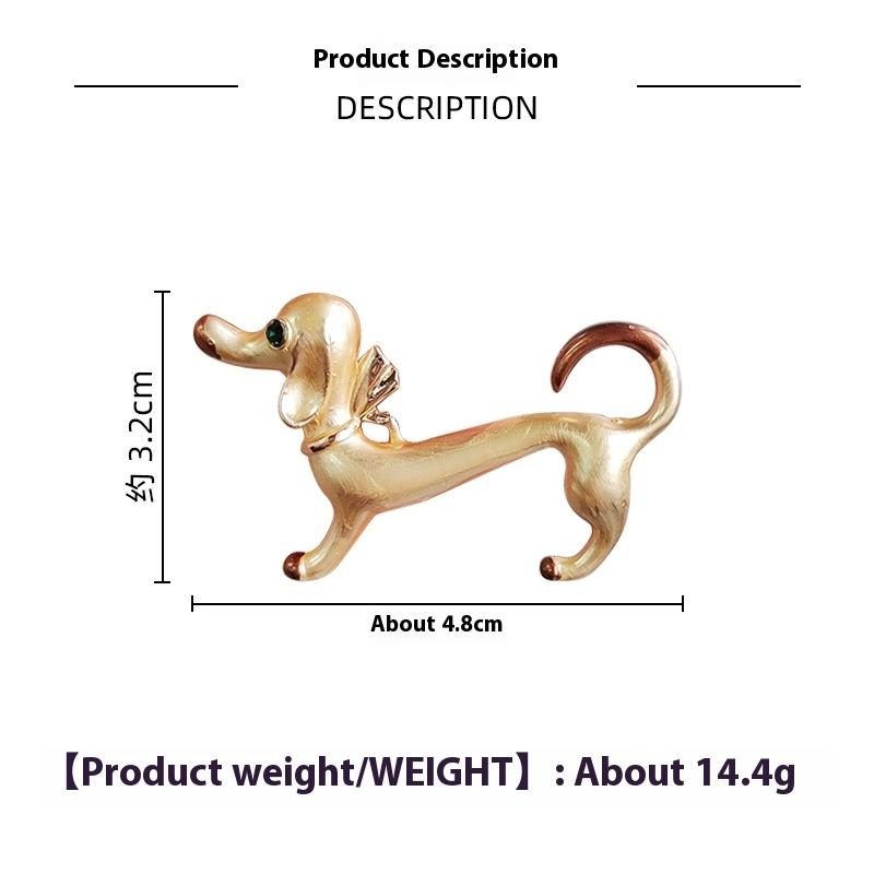 Cute Oil Dripping Dachshund Dog Alloy Brooch Clothing Pin Holiday Party Jewelry Gift