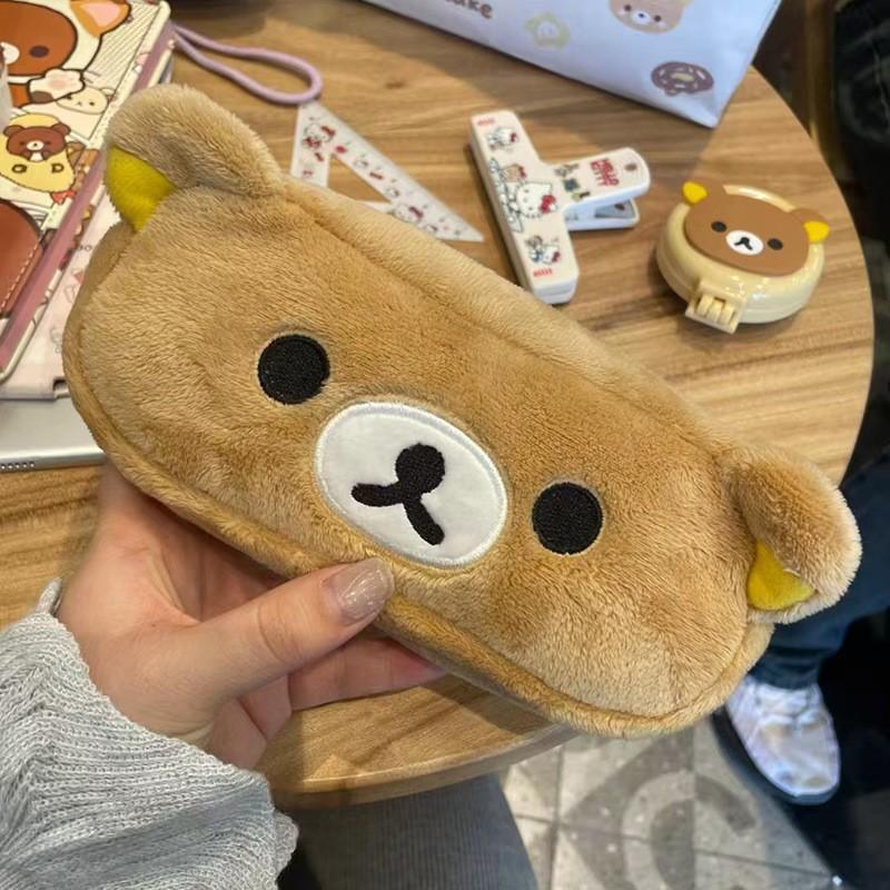 Kawaii Pencil Cases For Kids Girls Cute Cartoon Bear Pencil Pouch Organizer Pen Bag School Stationeries Gifts