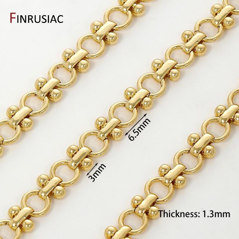 

18K Gold Plated Brass Heavy Thick Chain for Jewelry,Punk Round Link Chain for DIY Necklace Bracelet Making Supplies Accessories 0.5 meter