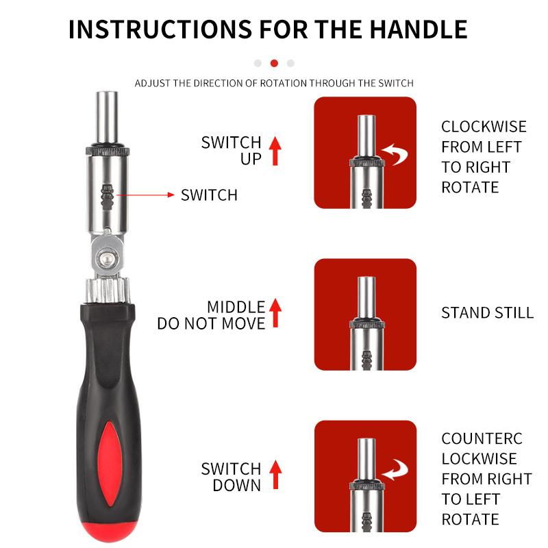 22PC Tool Set Screwdriver Bendable Connecting Rod Multi-Size Bits Sockets L-Wrenches Wrenches Home Craft Kits