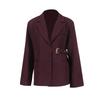 2025 Spring European & American Women's Slimming Suit Jacket with Irregular Side Waist - High-End Fashion Trend