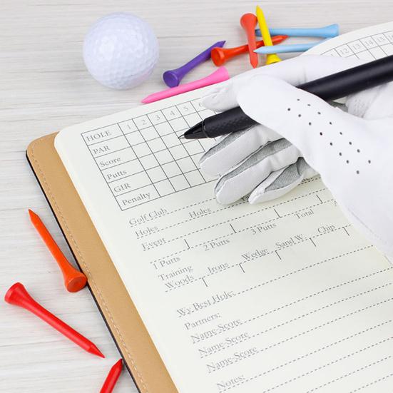 Kniha golfových skórkaret Vodotěsná Faux kůže Zápisník na golfové skórkarty Kapesní Záznamník skóre s 200 stránkami pro muže golfisty