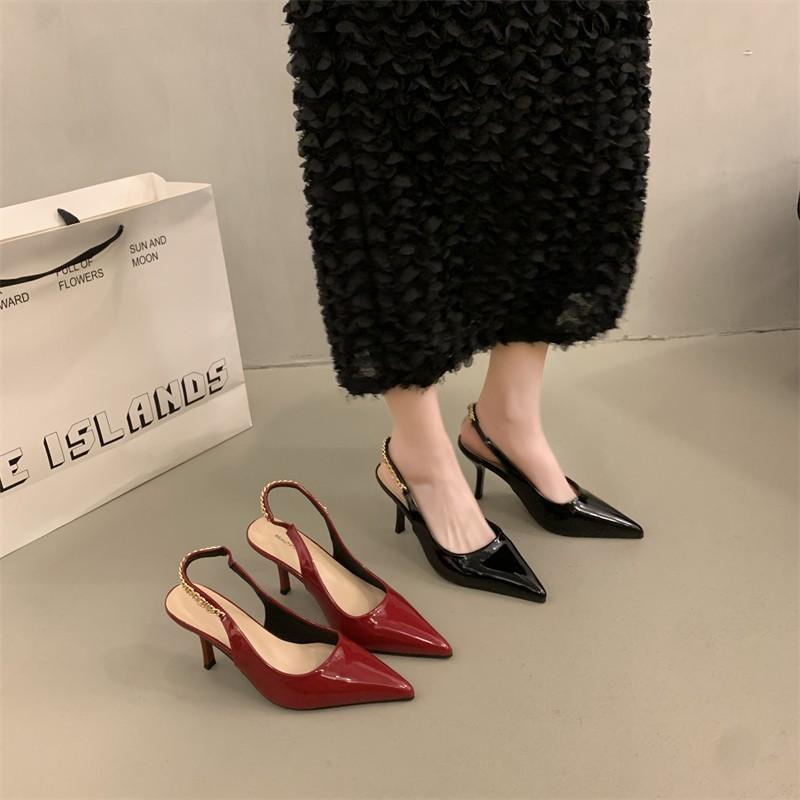 Fashion 2025 Women Shoes Pumps Sandals Spring Fashion Pointed Toe Slingbacks Female Footwear Summer Ladies Shallow Shoes High Heels