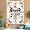 Butterfly Tapestry Moon Phase Astrology Witchy Aesthetic Tapestries for Bedroom Retro Floral Room Decor Tapestries Wall Hanging