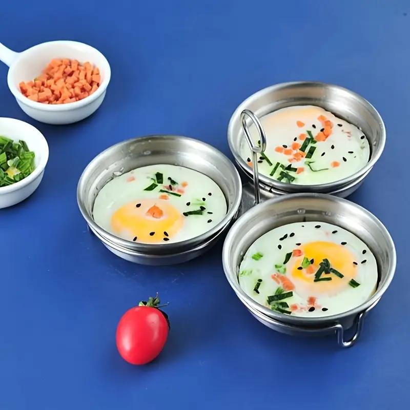 New Stainless Steel Steamed Egg Mold Egg Poached Egg Boiled Egg Artifact Steaming Plate Love Kitchen Heart-shaped Poached Egg