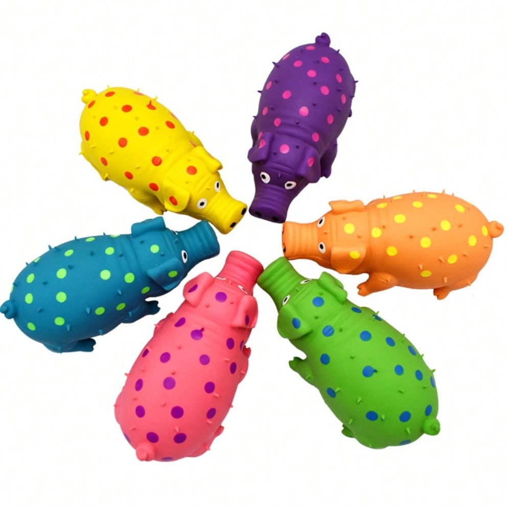 Dog Toys, Latex Sounding Toys, Spotted Pigs, Pet Bite-resistant Monsters Called Pigs Grind Their Teeth and Clean Their Teeth