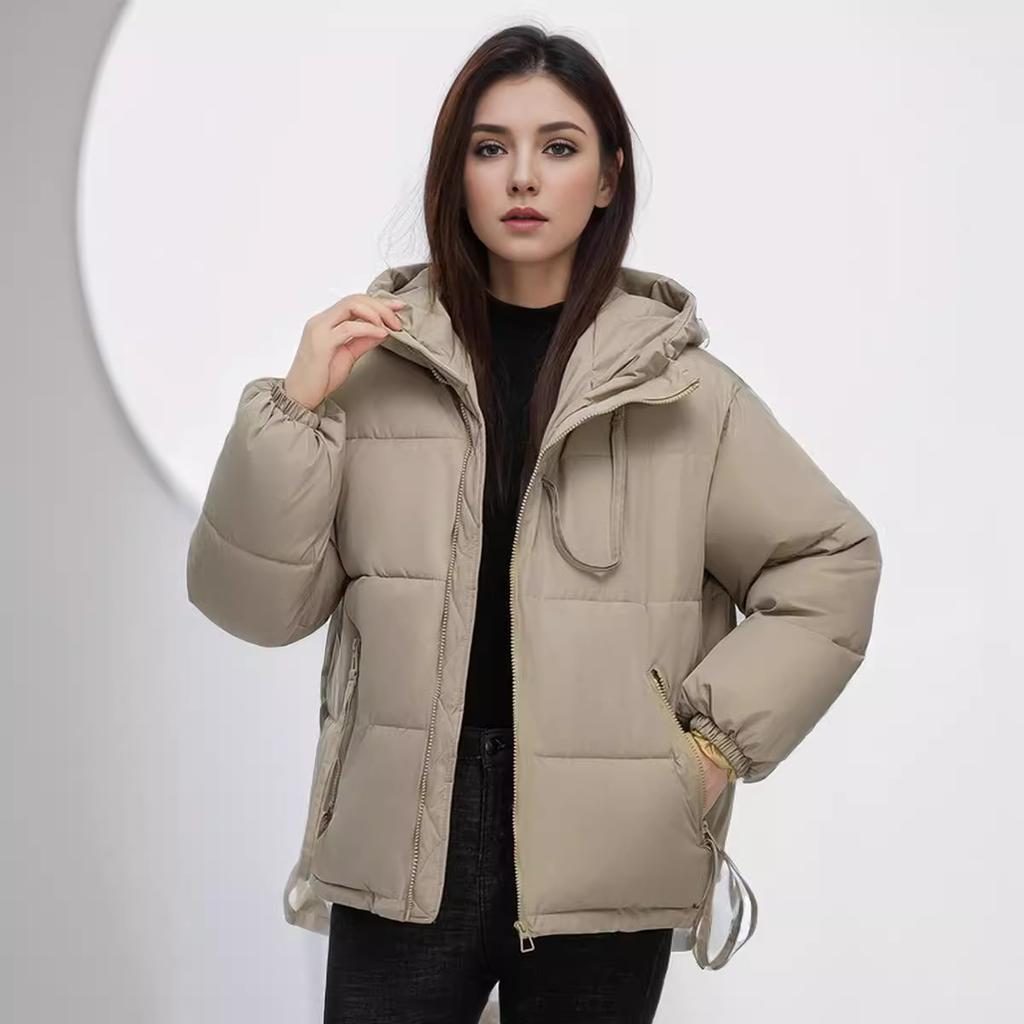 YJKDYK 2024 Winter Women's Cotton Jacket Women Thicken Warm Jacket For Women Female Pure Color Casual Hooded Short Parkas