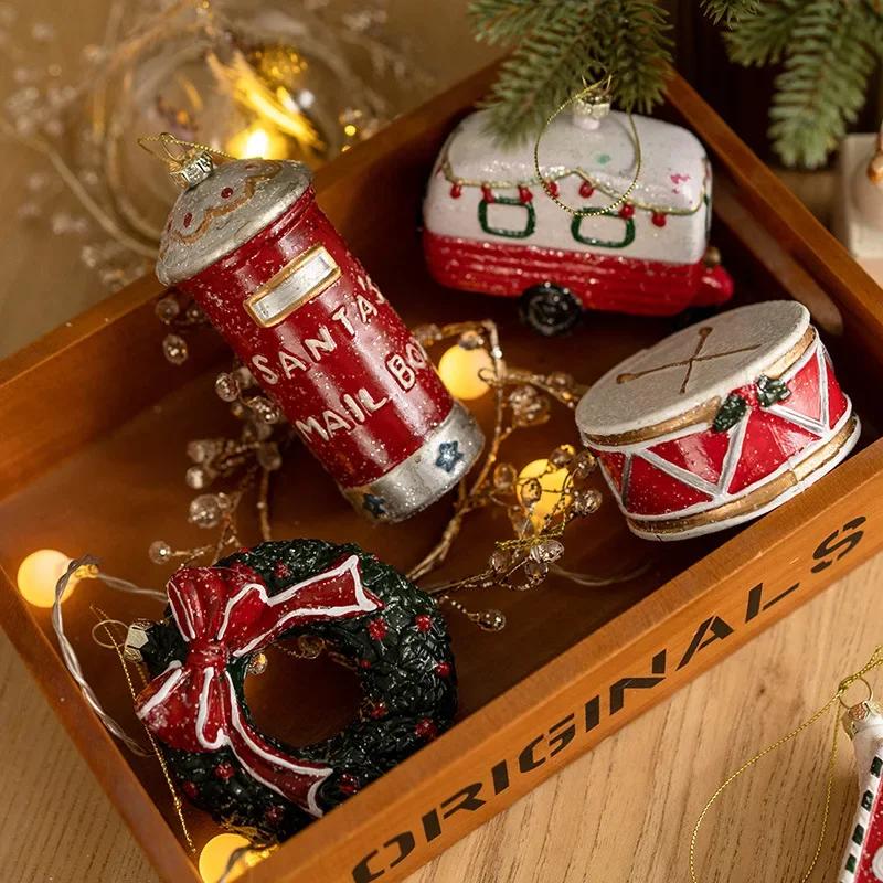 Christmas Tree Shaped Ball Christmas Tree Decorative Pendant Christmas Gift Bag Car House Snowman Garland New Year Ornament