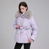 2026 Winter Korean Style Faux Fur Collar Cotton Puffer Coat Womens Loose Fit Warm Jacket