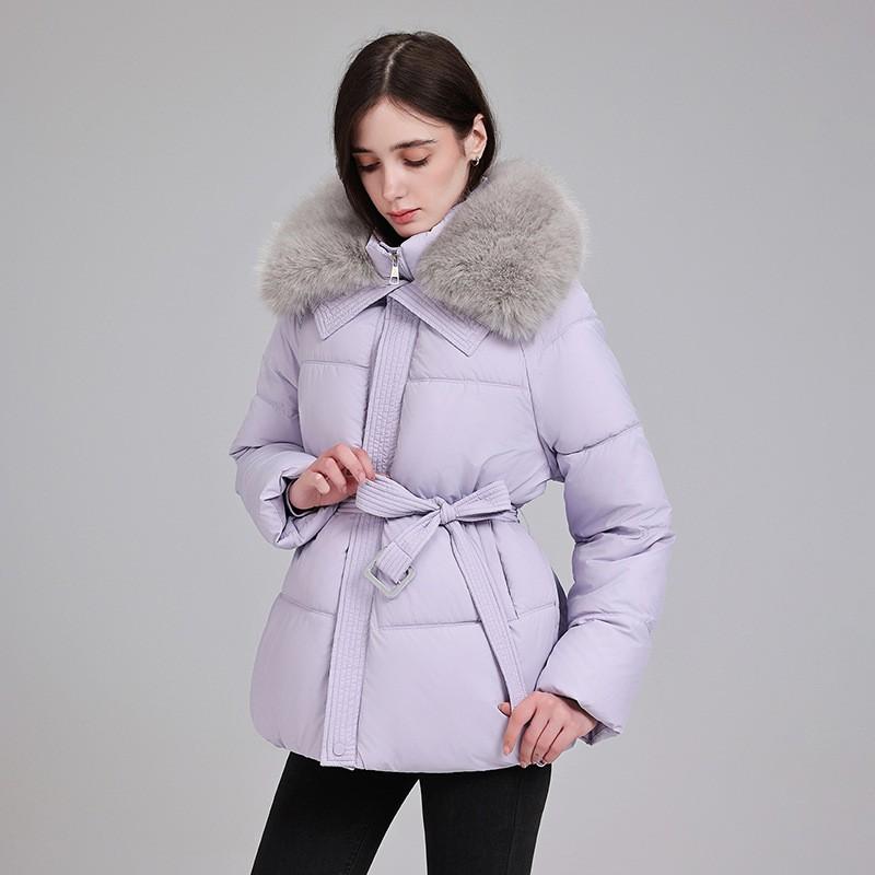2026 Winter Korean Style Faux Fur Collar Cotton Puffer Coat Womens Loose Fit Warm Jacket