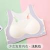 Beige And Purple Seamless Wireless Bra With Cute Cat Ear Design