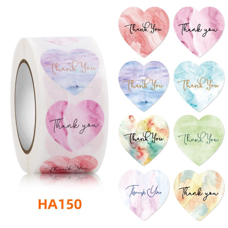 500pcs Thank You Sticker Love Heart-shaped Flower Decorative Sealing Labels Vintage Stickers Gift Scrapbook Supplies
