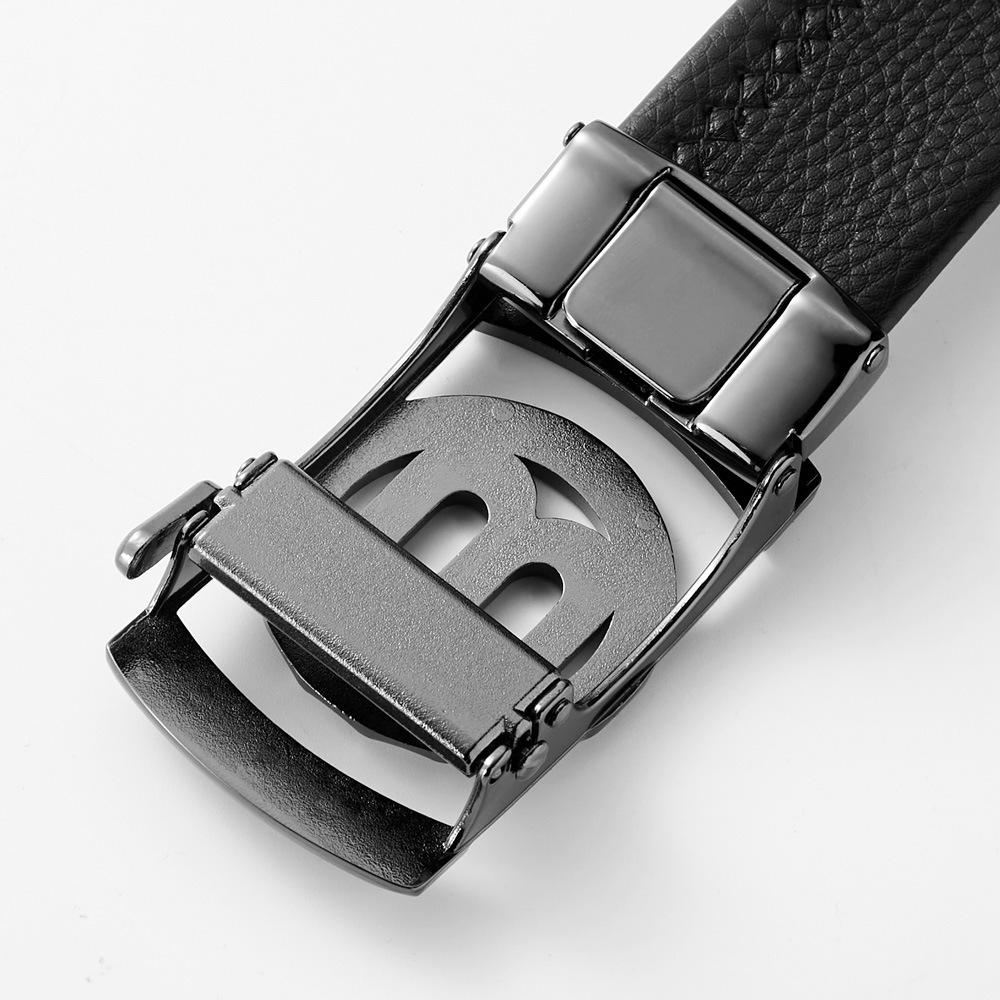 Men's Genuine Leather Double Buckle Automatic Belt
