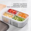 Multicompartment Plastic Food Organizer With Leakproof Seal For Refrigerator And Freezer Use