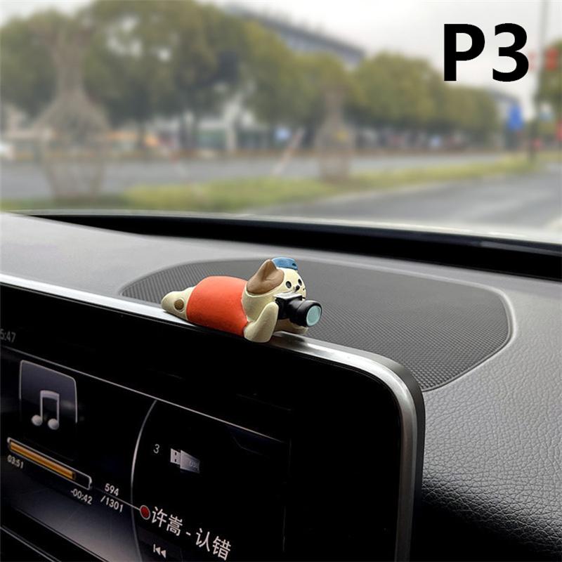 1Pc Cute Healing Kitten Ornaments For Car Dashboard Resin Cat Figure Car Interior Decorative Cat Ornament Vehicle Accessories