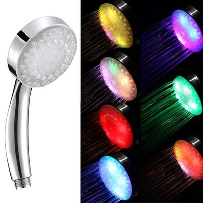 Nuovo romantico automatico magico 7 colori 5 luci LED consegna soffione doccia a pioggia singola testa rotonda LD8008A