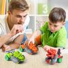 Dinosaur Toy Car Lovely Cartoon Tricerosaurus Battery Free Inertia Drive Forward Vehicle Toy Funny Dinosaur Transforming Children Toy Car