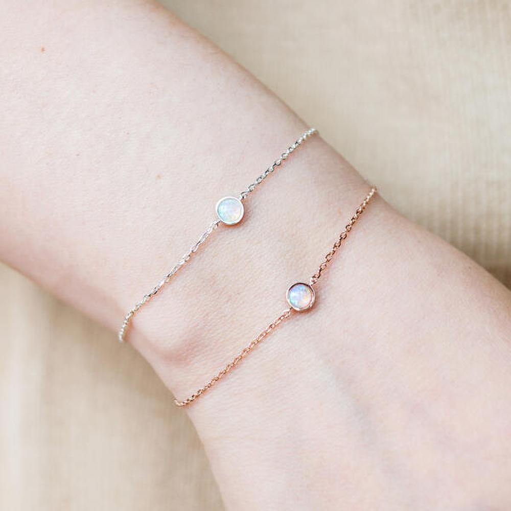 

Luciendo Silver Opal Gemstone Bracelet, October Birthstone rose gold