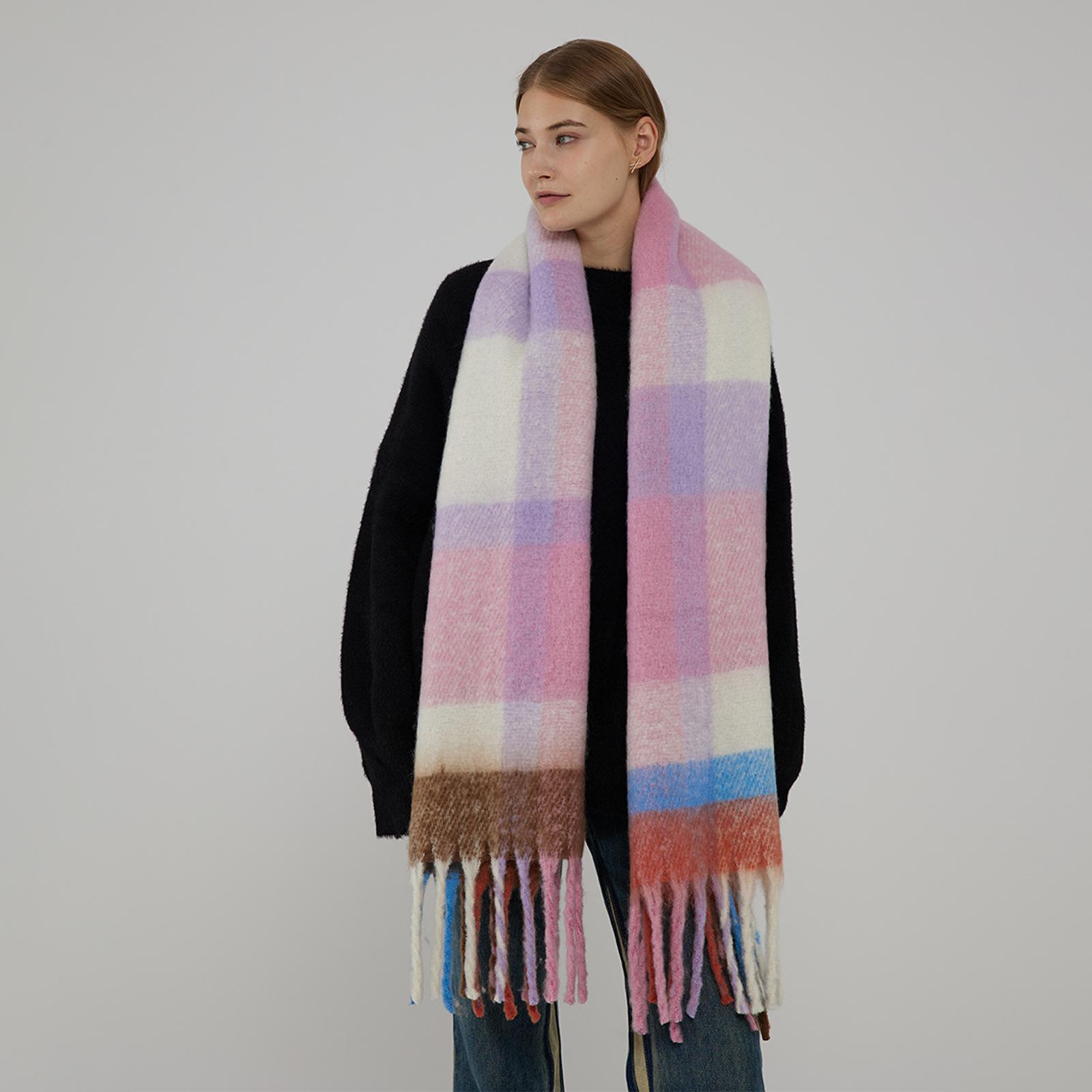 

Scarf for Women In Winter, Imitation Cashmere, Checkered Tassel, Scarf, Shawl, Thick and Warm, Scarf