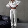 European & American Casual Embroidered Hoodie Sweatpants Set