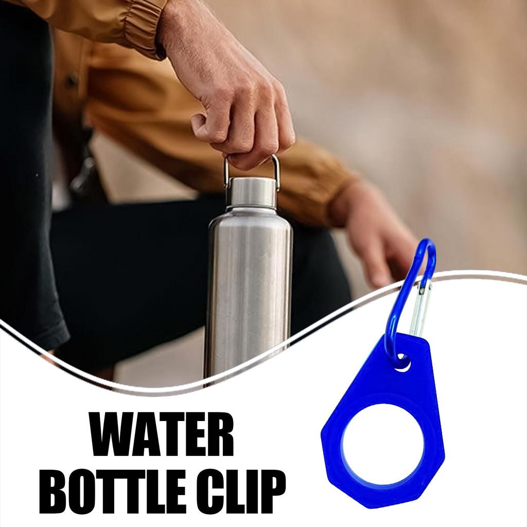 Water Bottle Buckle Holder Portable Bottle Carrying Clip 6 Pieces Silicone Drinking Container Buckle With Carabiner For Hiking
