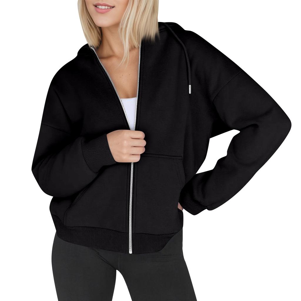 Womens Zip Up Hoodies Oversized Sweatshirts Fall Fashion Outfits Casual Jackets