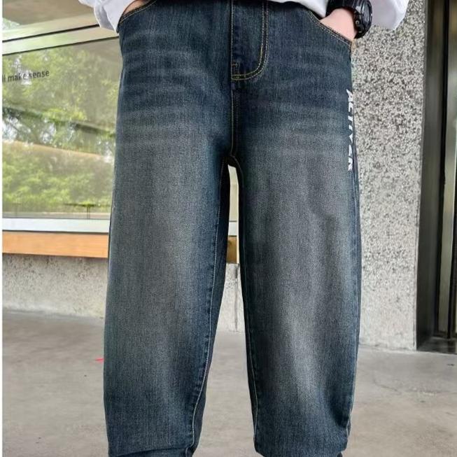 Jungenhosen Jungenbekleidung Lockere Jeans Trendige Lockere Straight Leg Hosen Frühling und Herbst