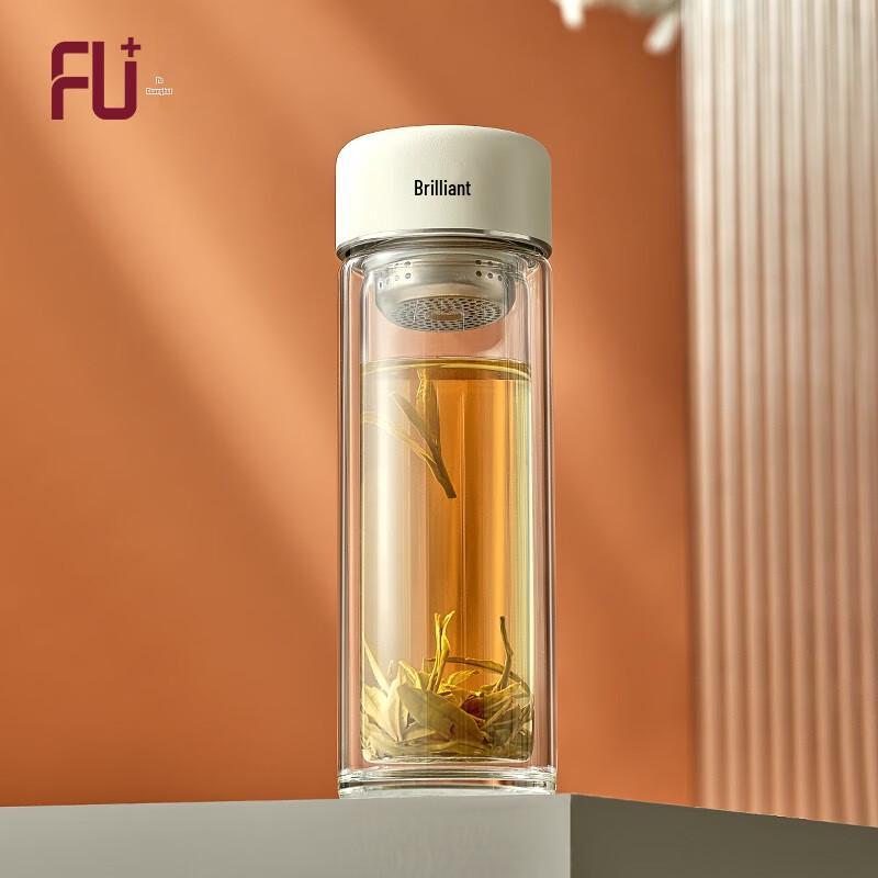 FUGUANG FU+ ZHEN Double-Layer Business Glass Tea Cup