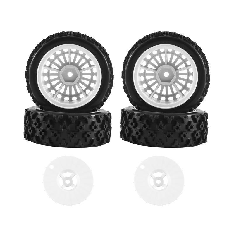 A71Z 4Pcs Rubber Tire Wheel Tyre For Tamiya XV01 TA06 TT01 TT01E TT02 TT02B PTG-2 1/10 RC Car Upgrades Parts Accessories