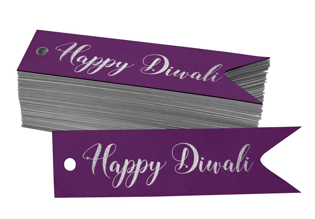 Inkdotpot Pack Of 100 Happy Diwali Favor Paper Tags Craft Real Gold Foil Hang