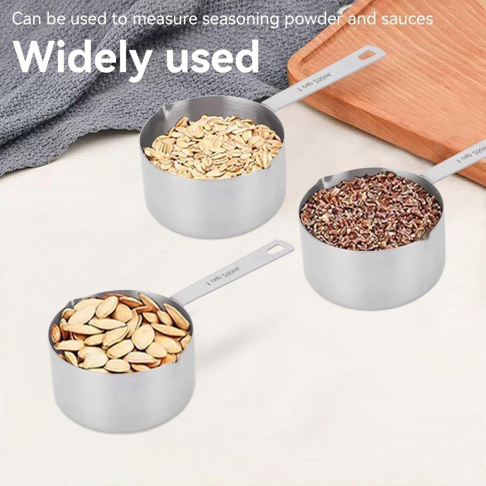 Stainless Steel Measuring Scoop Dual Pour Mouth Baking Dosing Spoon Measuring Cup  Wet Liquids