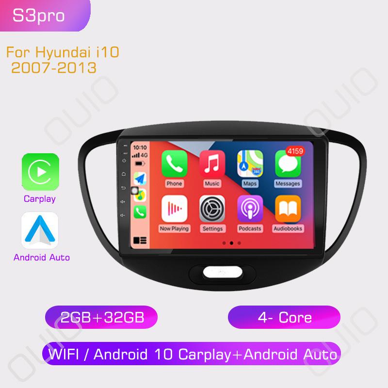 

2din Android10 Car Radio Multimedia Player Carplay Auto GPS Navigation DSP RDS BT NO DVD For Hyundai i10 Grand I10 2007-2013