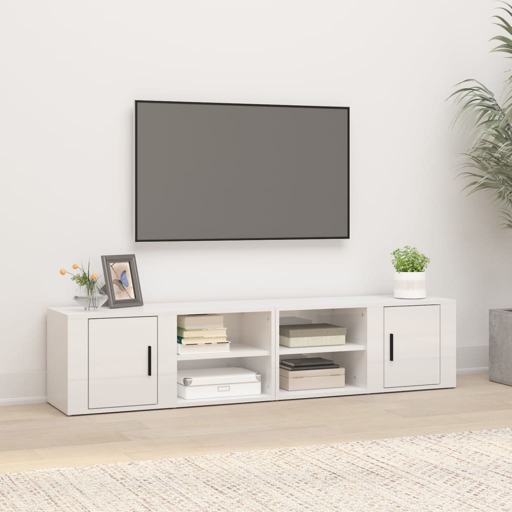 Vidaxl TV-Schränke, 2 Stück, Weiß, Hochglanz, 80x31,5x36 cm