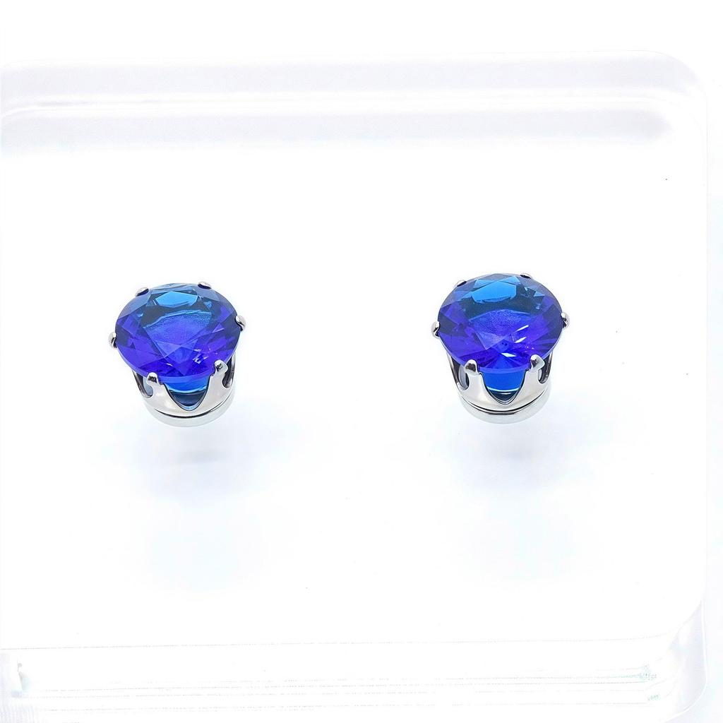 Stainless Steel Zirconia Magnetic Ear Clip - No Piercing Needed, Sparkly Hole-Free Stud for Girls