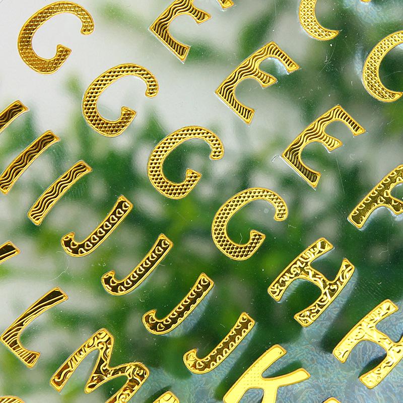 Gold & Silver Hot Stamping Letter & Number Stickers for DIY Photo Albums, Journals, and Diaries - 6 Styles Available