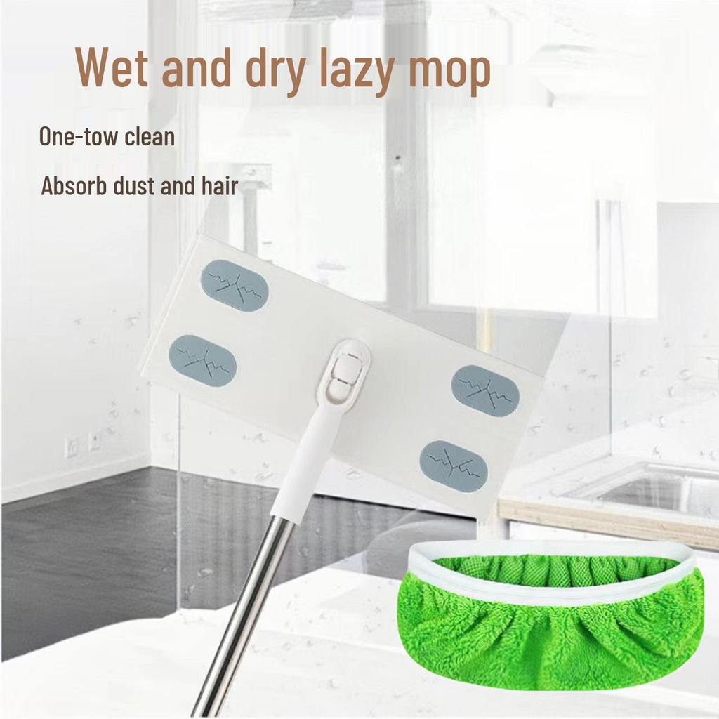 Swivel Flat Mop Set: Washable Replacement Cloths for Lazy Mopping