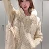 Cappotto Imbottito Caldo con Collo Alto Donna Inverno Design Coreano Dolce College Lavorato a Maglia Pois Giuntura Top Esterno