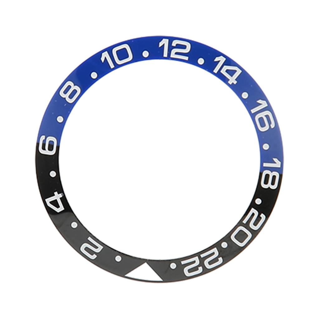 38mm Diameter Black Blue Watch Bezel Insert Base Ring White Character Ceramic GMT Wristwatch Bezel Insert Ring