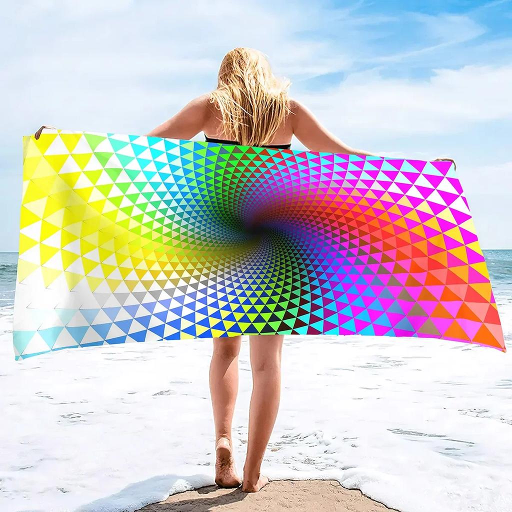 Oversized Jaquard Beach Towels,Lightweight and Quick Dry Pool Towels,Soft Absorbent Jacquard Abstract 3D pattern Beach Towel