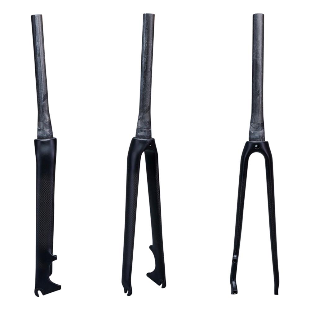Full Carbon Fiber Bike Road Fork Bicycle Parts Hard Fork 700C Disc Brake Tapered / Straight Super light 400g +/_ 20g