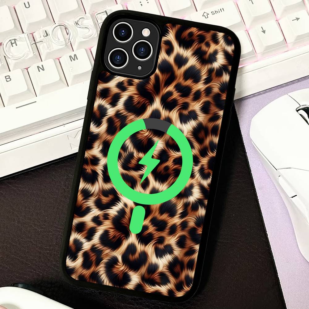 Funda para Teléfono con Estampado de Leopardo y Guepardo Para IPhone 17 16 Pro Max 15 14 Plus 11 13 12 A Prueba de Golpes Magnética Para Cubierta Magsafe
