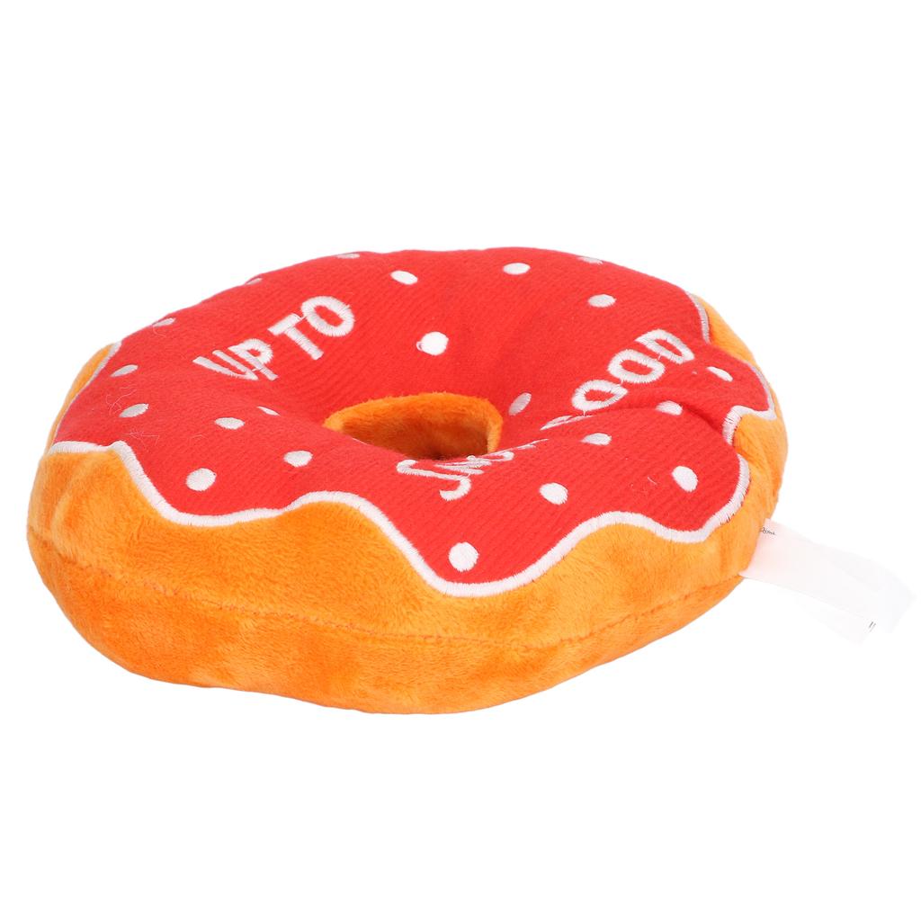Pet Donut Toy Plush Bite Resistant Teeth Grinding Christmas Pattern Dog Squeaky Toy for Puppy Cat